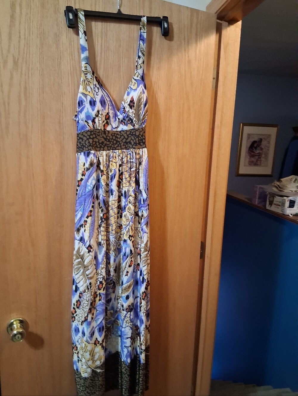Sleeveless Floral Maxi Halter Dress , Multicolored, Studio West Apparel, Boho